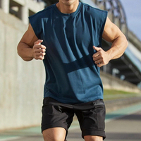 Męskie koszule kulturystyczne bez rękawów O-Neck Tee topy odzież letnia koszulka treningowa Fitness szerokie ramię casualowy Top bez rękawów 5